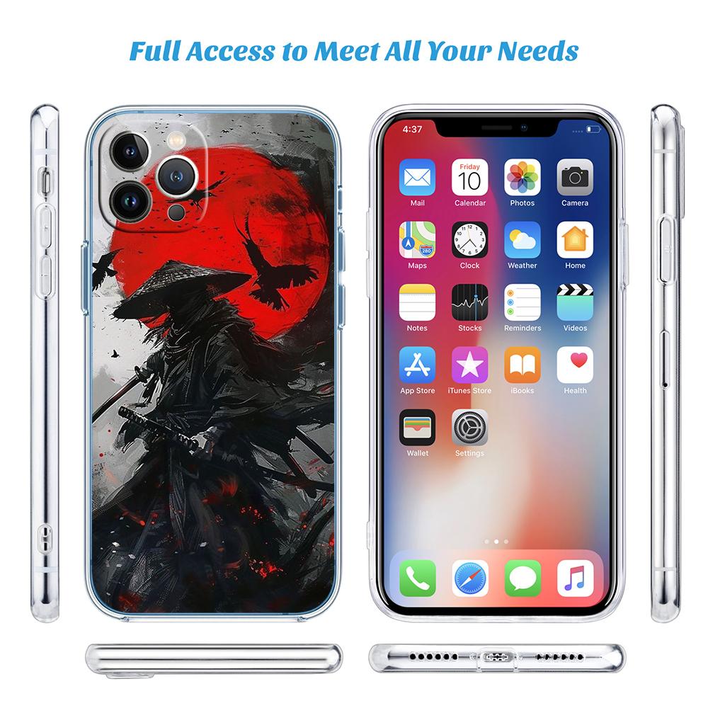 PP41 Japanische Samurai-Maske Handyhülle für Motorola Moto Edge 20 30 40 50 S30 Fusion Ultra Pro Neo Lite + G200 G23