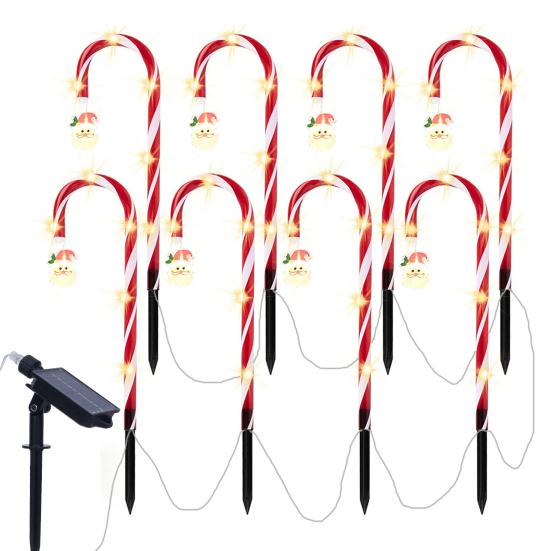 

Рождественские светодиодные фонари-конфеты 1 Перетащите 8 Создайте атмосферу Праздничный светильник для пути Крытый уличный декор Santa Claus