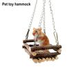 Hamster Salıncağı Doğal Ahşap Kemirme Oyuncağı Küçük Evcil Hayvan Hamak Saklanma Yeri Metal Asma Zincirleri ile Gine Domuzları Gerbiller Sincaplar İçin