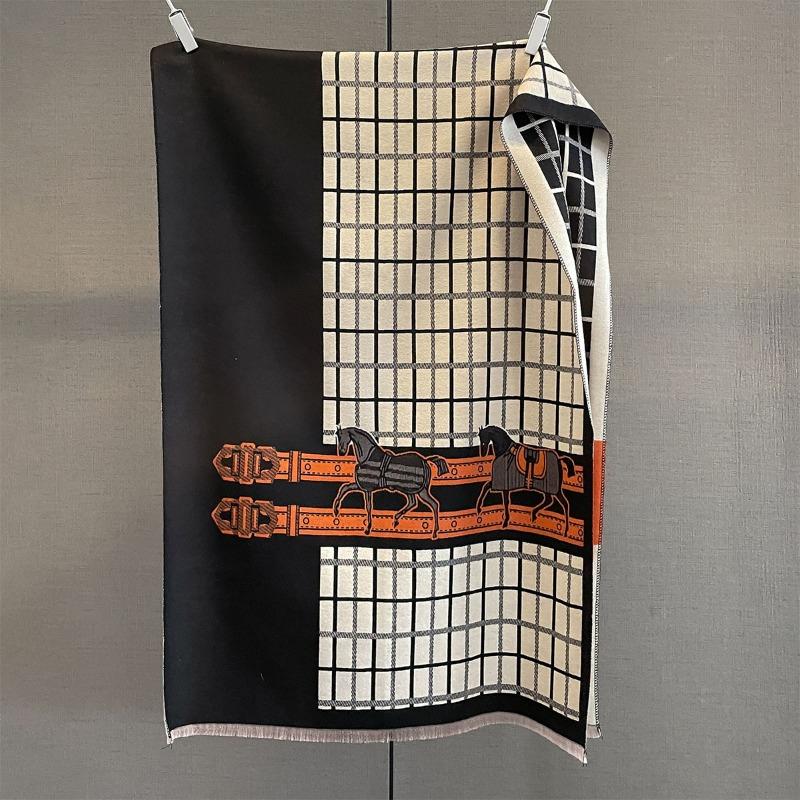 

Autumn and winter new plaid pony jacquard scarf women s office shawl high-end versatile warm scarf batch 185*65cm