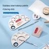 Stainless Steel Makeup Mixing Palette with Ring and Spatula
