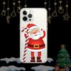 "Apple Christmas Phone Case: Transparent Cartoon Designs for 13 Pro, 14 Pro Max, 15 Pro Max, and 16 Pro"