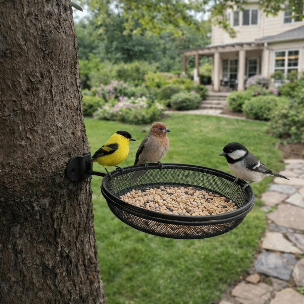 Wall Mounted Bird Feeding Tray Large Capacity Wild Bird Feeder Outdoor Bird Feeder  Wall Hanging