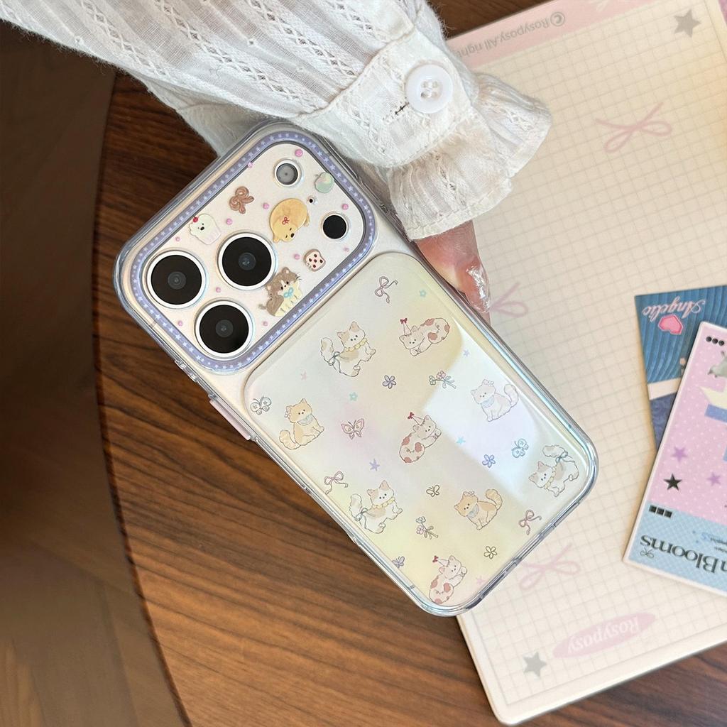 Cute cartoon kitten phone case, compatible with iPhone 16, iPhone 17, and iPhone 17 Pro Max