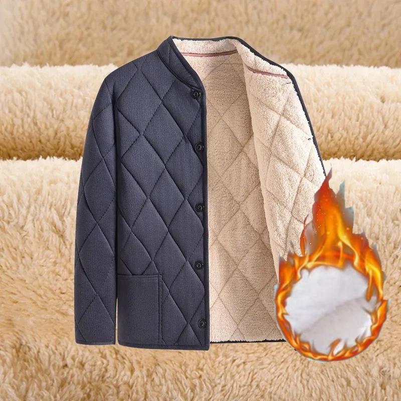 Man's Camel Velvet Padded Jacket Outer Wear Winter Thick Cotton Jacket Plus Velvet Warm Padded Jacket Suit