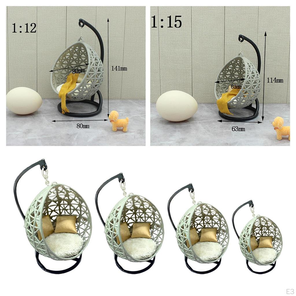 Dollhouse Miniature Hammock Chair Sand Table Accessory Craft Model for DIY Projects