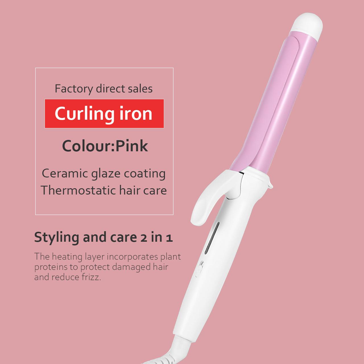 

1шт бигуди для завивки волос Lron Curling Wand щипцы для завивки волос женские большие объемные волны не повреждают волосы Standard розовый