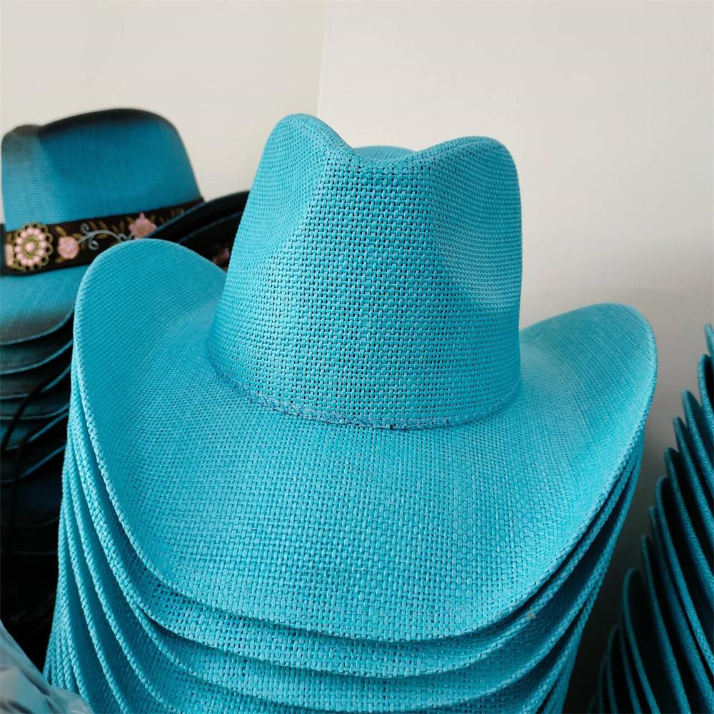 2024 Summer Straw Cowboy Hat Women s Fashion Cowgirl Straw Hat Pink Hat Men s Western Cowboy Hat Summer Travel Visor Hat 56-58CM