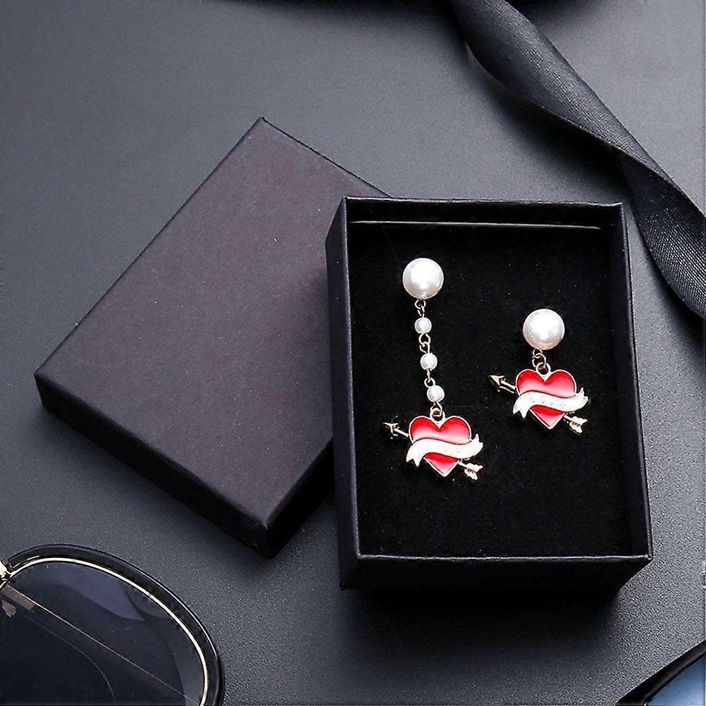 25PCS Large Size Jewelry Box Black Kraft Paper Ring Stud Earrings Necklace Jewelry Box Storage Box(Black)