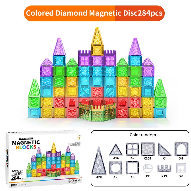 Color Window Drill Surface Color Large Magnetic Sheet Building Block Children'S Magnet Puzzle Toy Assembly Puzzle Magnetic Sheet