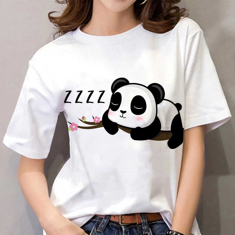 New Kawaii Women's T-shirts 3D Panda Print Short Sleeve Top Summer Casual Black T Shirt Oversized Female Tee Streetwear 6XL