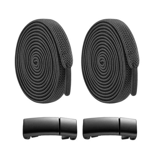 2 st magnetiska skosnören metallspänne med 2 elastiska skosnören för lata barn vuxna sneakers sportskor snörningsfria snören snabbfästespänne skotillbehör