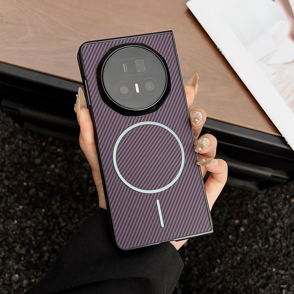 For VIVO X Fold 5 Case Hard PU Carbon Fiber Magnetic Wireless Charging Protective Back Cover Case For VIVO X Fold5 Phone Shell
