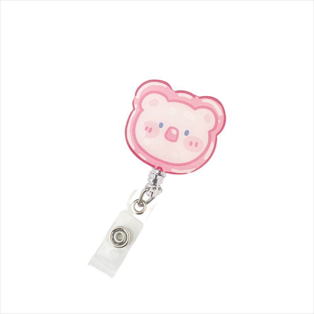 Work Card Clip Bear Rabbit ID Card Clips Name Card Holder Nurse Badge Holder Retractable Badge Reel