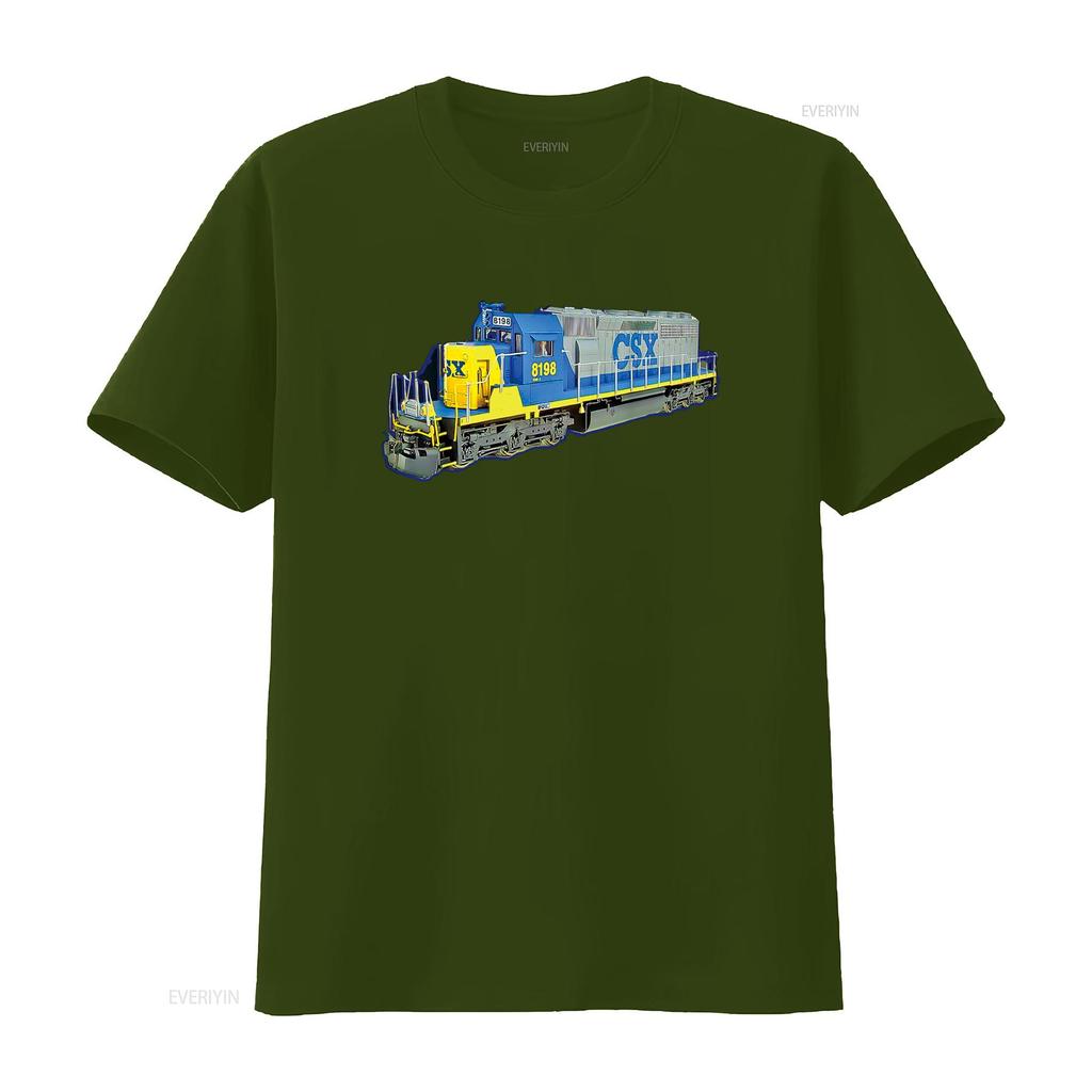 Freight Train CSX Engine T Shirt vintage Washed graphic Unisex Stretched Stylish Versatile homme Soft designer clothes
