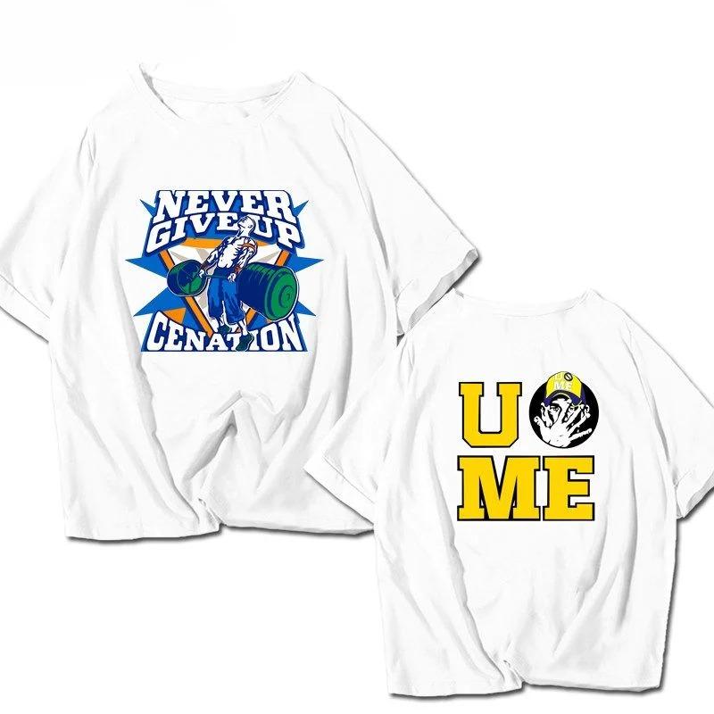 

Американский рестлер Джон Сина имеет ту же спортивную футболку с коротким рукавом «Никогда не сдавайся», мужскую, женскую, из чистого хлопка, топ с коротким рукавом 4XL