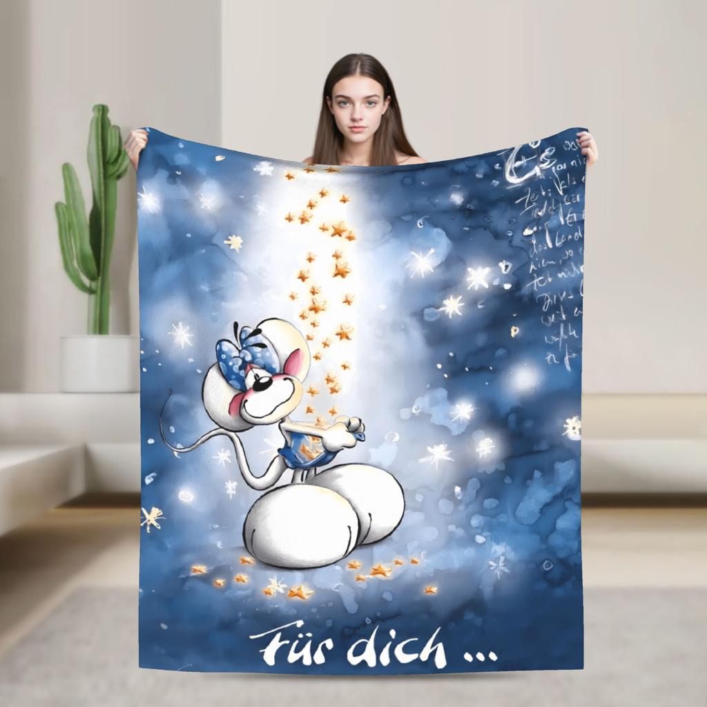 Diddl Cartoon Red LOVE Blankets Quality Soft  Throw Blanket Winter Travel Couch Bed Comfortable Bedspread