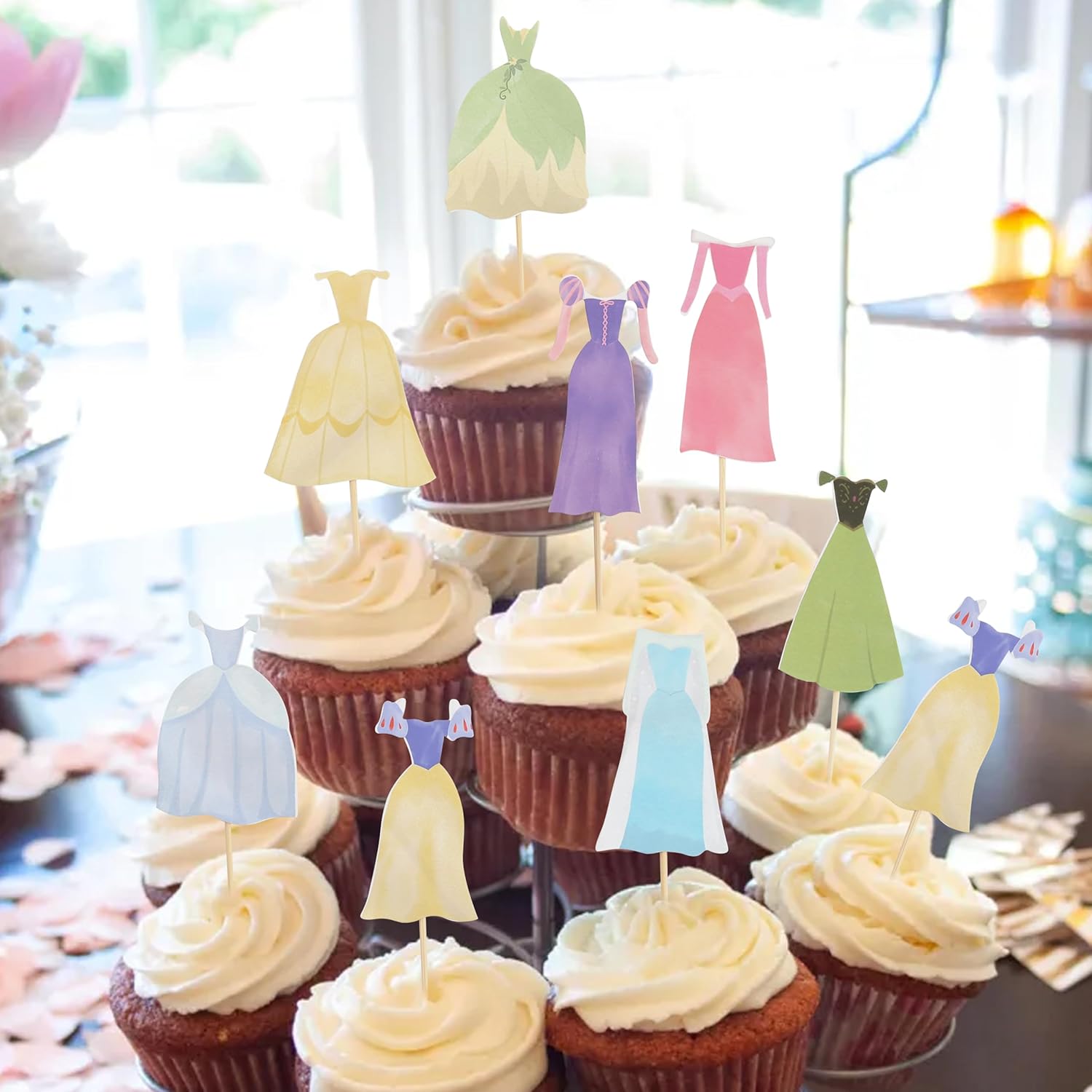 Princess Party Bunting Banner - Princess First Birthday Party Banner,Dress Banner Birthday Decoration, Girl s 1st Party Supplies (banner) Cake Topper