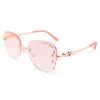 High definition anti-blue reading glasses women hollowed out in the elderly frameless diamond trimming reading anti-blue light