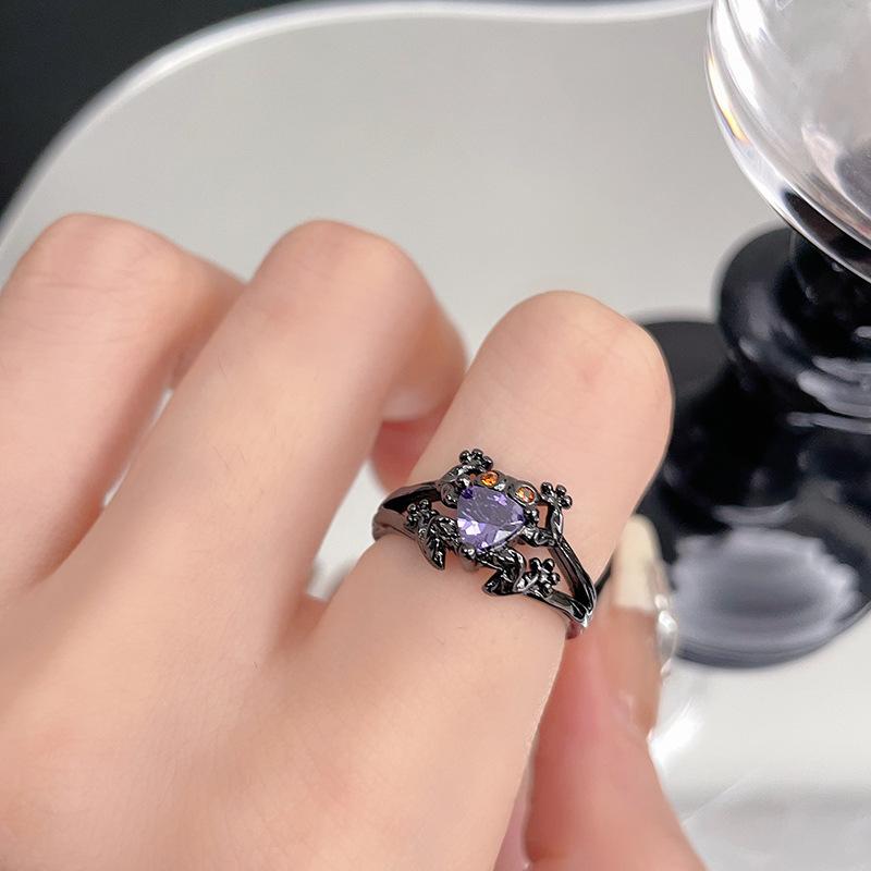 Star Moonstone Irregular Opening Ring Cold Wind Advanced Sense Personality Niche Design Sense Ring Female