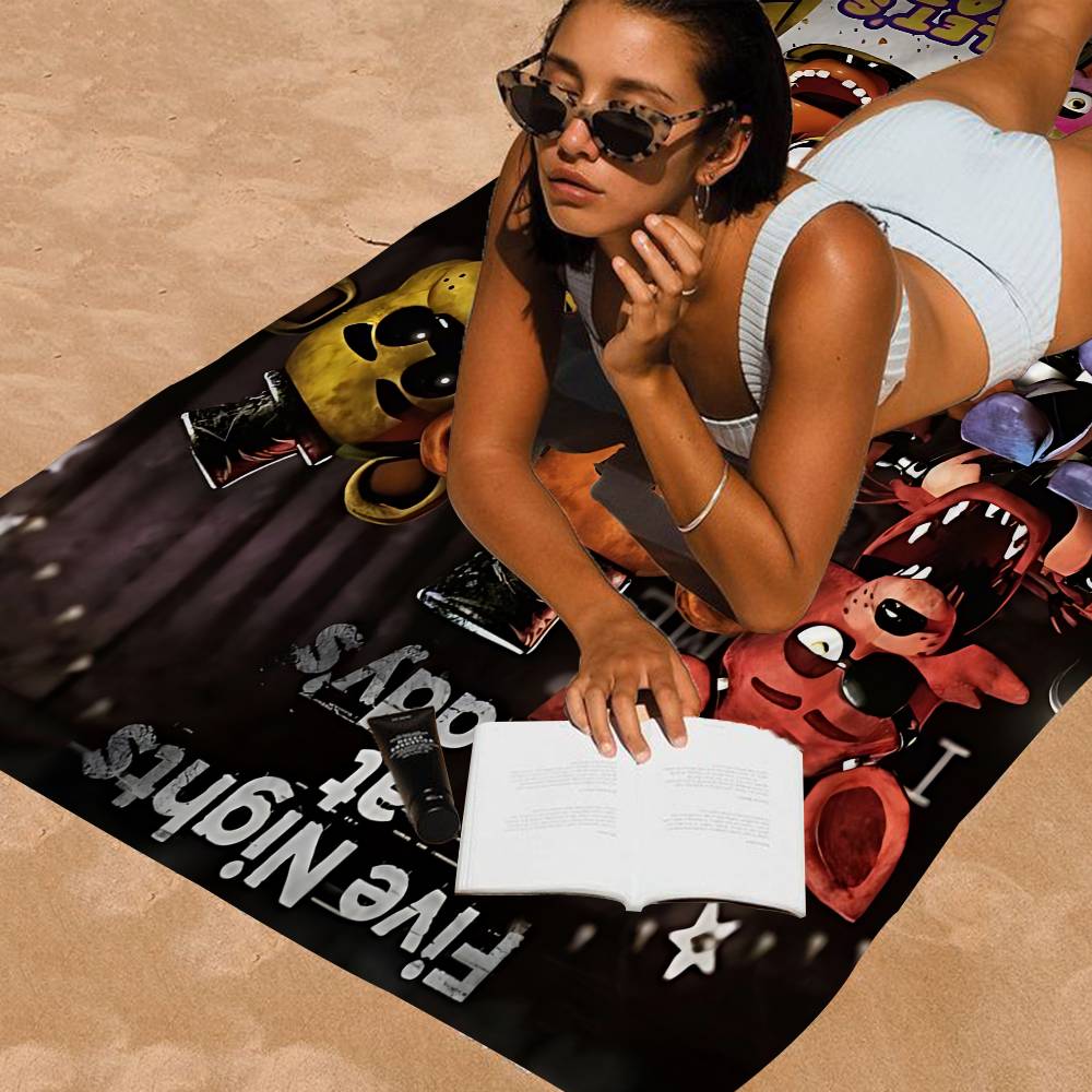 New FNAF Movie Game Anime Beach Swimming Towel Soft Absorbent Washcloth Children's Gifts for Kids Travel Camping Gym