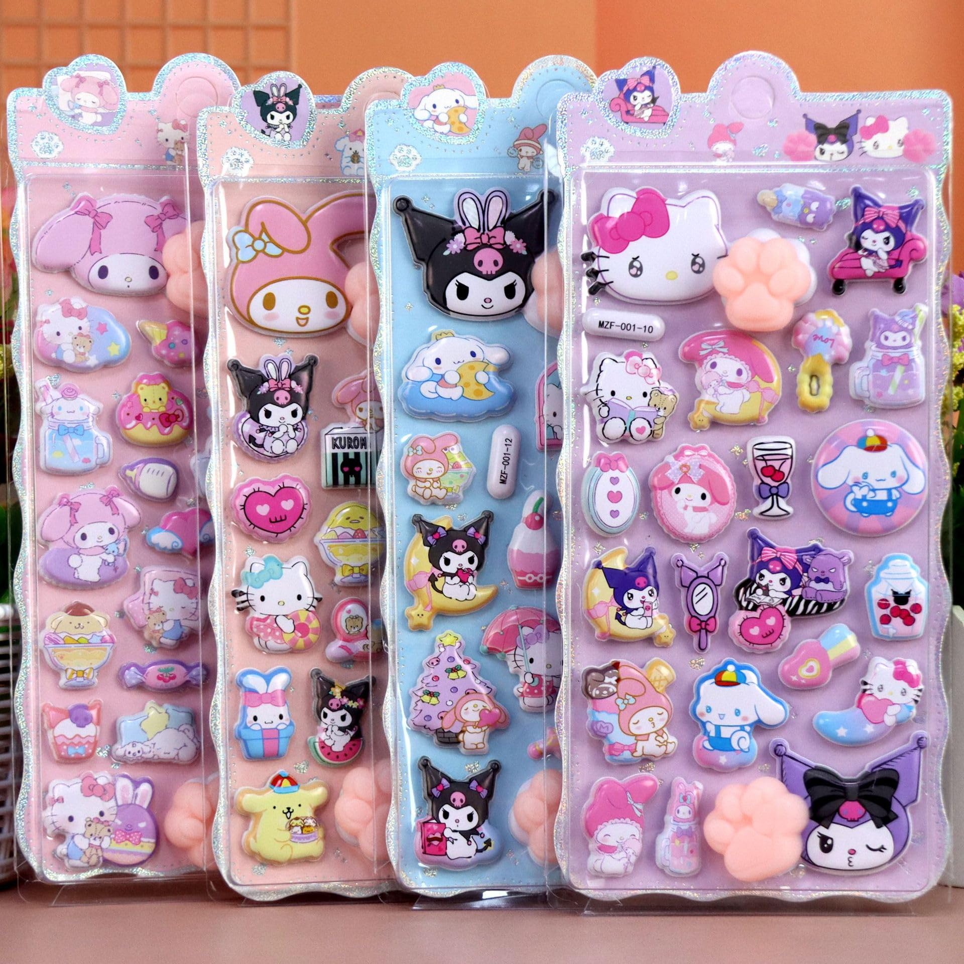 

YAYAMIYA 4-Piece Butt Seal 3D Sticker Puffy Embossed Glossy DIY Smartphone Case SNS Kids Girls Boys Toy Birthday MZF-SLO