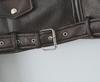 European & American Style Women's Slim Leather Motorcycle Jacket with Lapel Zipper