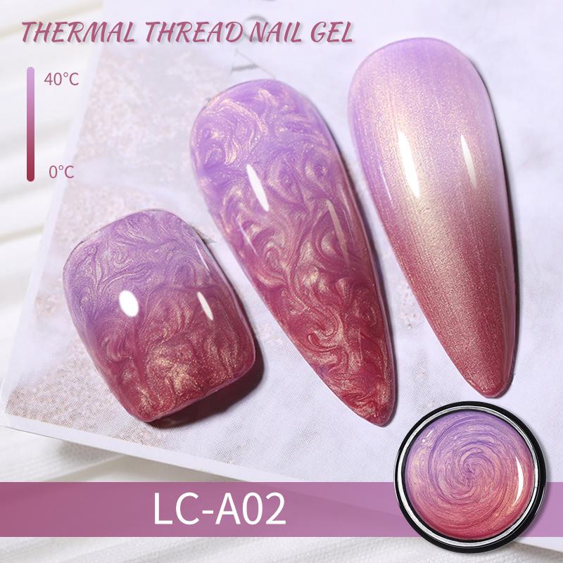 LILYCUTE 7ml Thermal Gel Nail Polish 3 Layers Temperature Shiny Color Changing Semi Permanent Soak Off UV Gel Polish Varnish Base Top Gel Nail Art DIY
