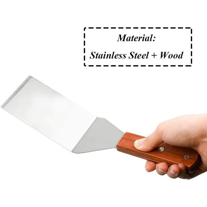 2 Pièces Spatule BBQ, Set de Spatules En Acier Inoxydable, Spatule En Métal, Acier Inoxydable Perforé Spatule à Griller avec Manche
