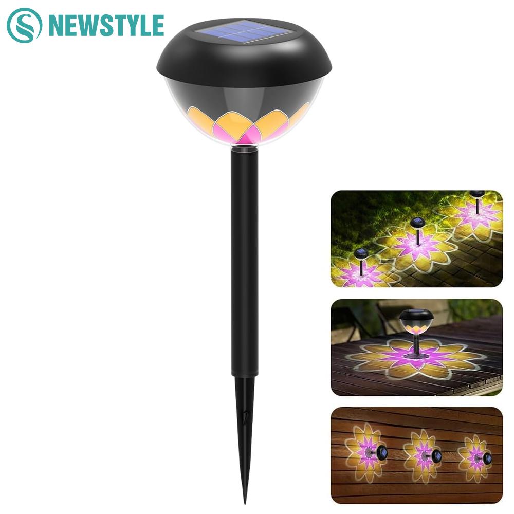LED Solar Garden Projection Lights Outdoor Waterproof Solar Landscape Spotlights Yard Patio Path Solar Courtyard Lamp Decor
