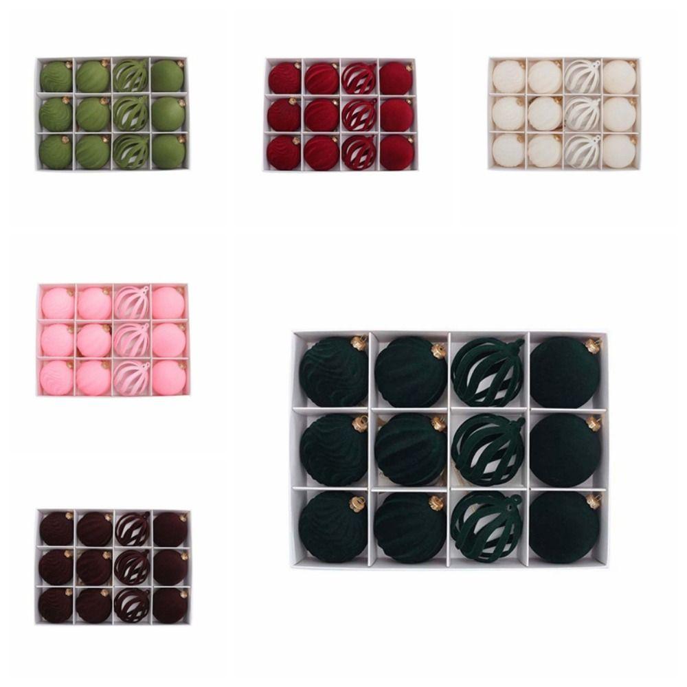 12pcs Plastic Christmas Balls Pendants Shatterproof Xmas Tree Hanging Balls  Holiday Party