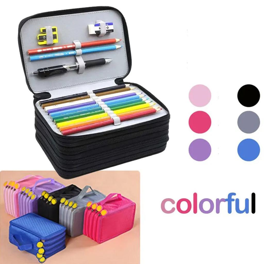 72 Holes Four Layers Pencil Case Large Capacity Kawaii Pen Storage Bag Korean Stationery Back To School Office Supplies
