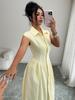 European Style Elegant A-Line Maxi Dress for Women - Waist-Cinching, Spring/Summer 2026 Collection