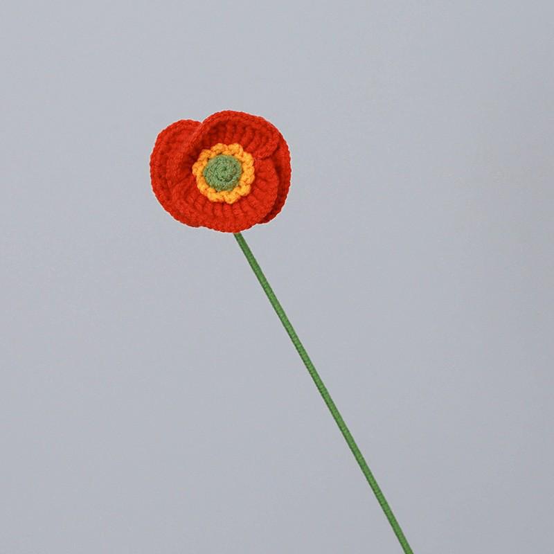 Handmade Woven Yarn Knitted Faux Flower Bouquet