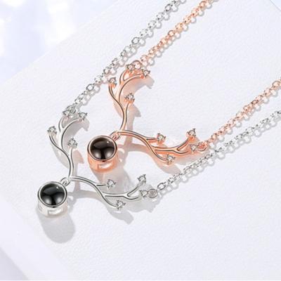 100 Languages, I Love You Necklace, Female Fashion, One Deer Has You, Deer Horn, Collar Chain