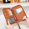 Multifunctional RFID Passport Holder & Travel Wallet with Ticket Storage and Zipper