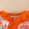 Adorable Baby Floral Flare Sleeve Jumpsuit with Hat & Headband (0-1Y)