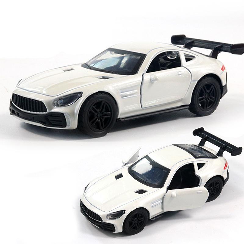 Bag 1:36 Alloy Sports Car Model with Sound and Light Pull Back Door Children's Toys Car Boy Women's Gifts Wholesale