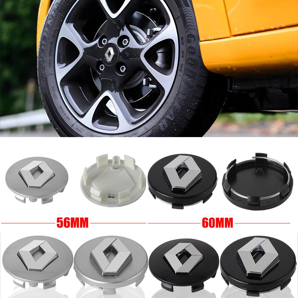 4PCS 56mm 60mm Car Wheel Center Cap Logo Hub Badge Rims Cover For Renault Megane 2 3 Clio 4 Trafic Captur Emblems Kangoo Zoe