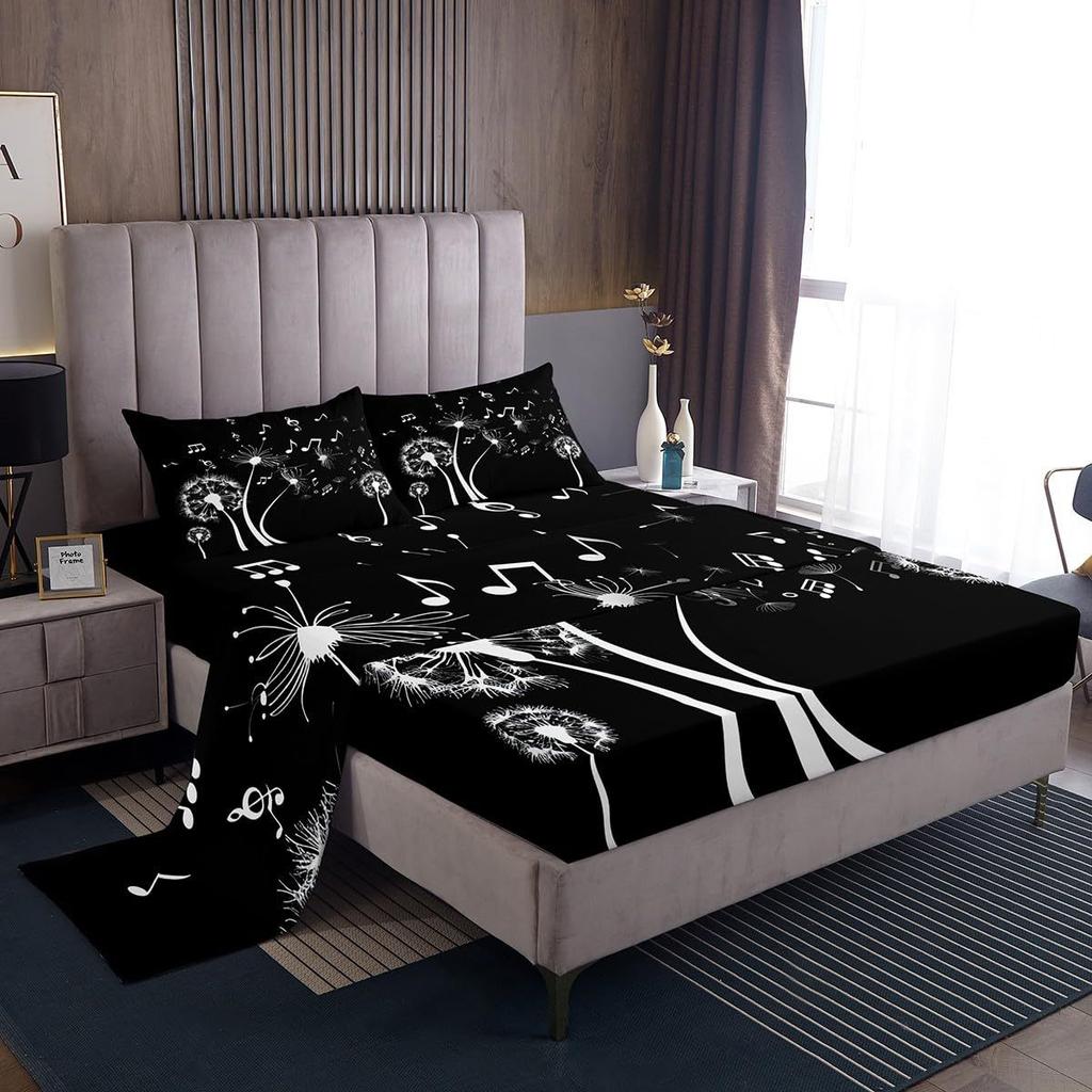 Cute Cartoon Panda Pattern Bed Hat Four-Piece Bedding Set Bedroom Dormitory Bedding Decoration