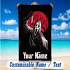 Beach Towel Custom Name Text, Quick Dry Large Towel For Beach HomeScream Ghostface
