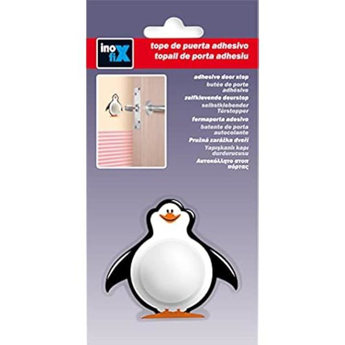 Samolepicí nástěnný doraz - INOFIX - Tučňák - Ochrana stěny - Zábavný design - Snadná instalace