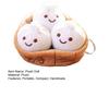 Weiche Dampfbrötchen Plüsch Schlüsselanhänger Niedliches Baozi Knödel Stofftier für Taschen Rucksäcke Kuschelige Mini Kissen Entzückendes Geburtstagsgeschenk für Kinder Essensliebhaber