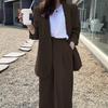 Korean Style 2025 Loose Casual Padded Shoulder Suit Jacket - Multiple Colors
