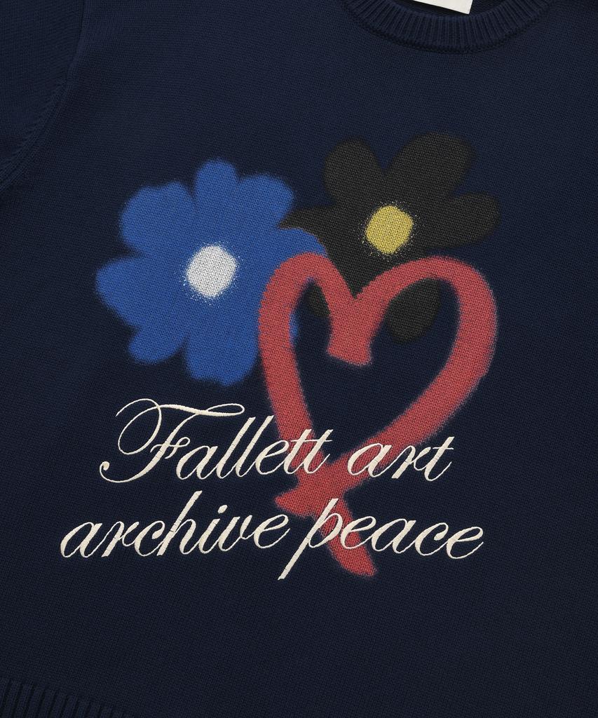 FALLETT Love Spray Long Sleeve Knit Navy