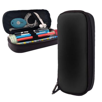 Customizable Hard Microfiber PU Leather for Cover Stationery Holder Simple Vertical Pen Box Zipper Student's Desktop Accessory