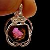 Natural Pink Bi-Color Tourmaline Gemstone 925 Sterling Silver Rare Pendant, Gift