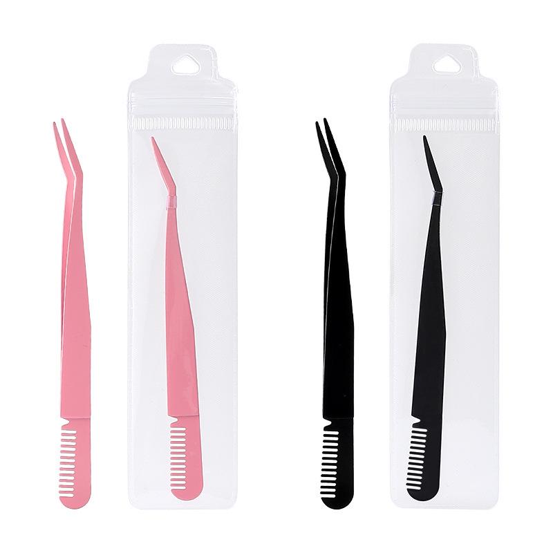 Beginner Eyelash Extension Kit: Safe, High-Precision Tweezers & Round-Head Comb Tool