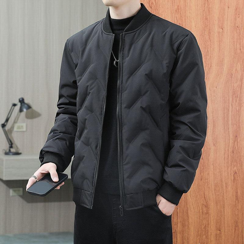 Winter Cotton-padded Jacket Men's Fashion Loose Baseball Collar Velvet Thickened Cotton-padded Jacket Winter Cotton-padded Jacket Public Version