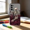R-Red Rose Skull Phone Case For Samsung S25,S24,S21,S22,S23,S30,Ultra,S20,Plus,Fe,Note,10,9,5G Black Cover